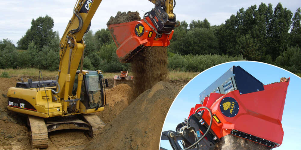 excavator screener bucket system from ALLU