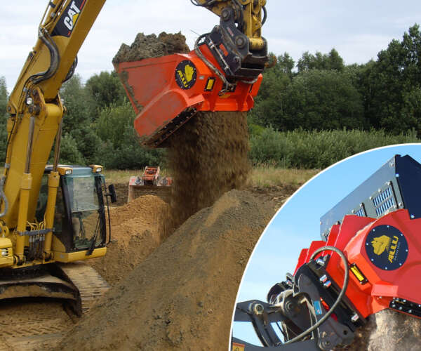excavator screener bucket system from ALLU
